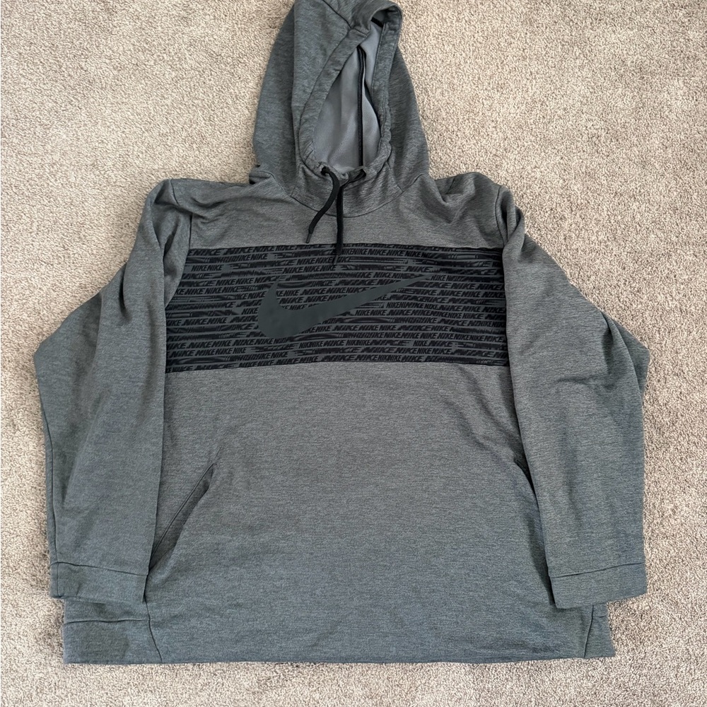 Nike Gray and Black Men's Hoodie